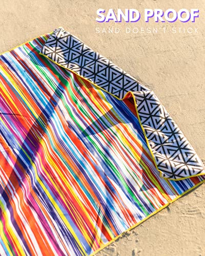 ECCOSOPHY Microfiber Beach Towel - Quick Dry, Sand Free and Oversized 71x35 | Super absorbent, lightweight, swimming, gym, extra large, pool, cruise, camping, yoga, travel, compact, carry bag, vacation - color: Key West