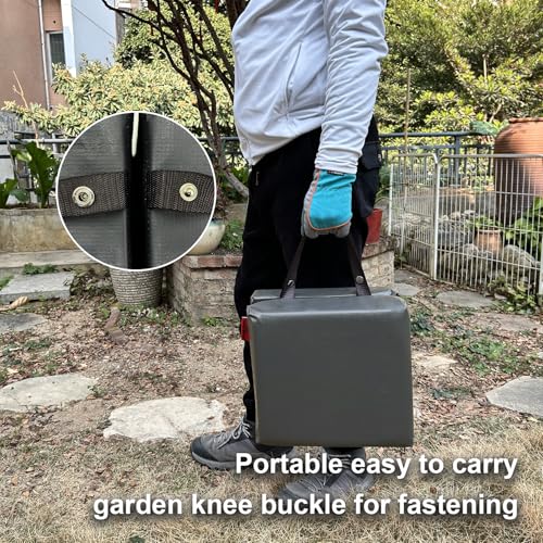 Extra Thick Soft Kneeling Pad for Men and Women, Waterproof Gardening Pads with Memory Foam, Yoga or Exercise Cleaning Knee Cushion, Collapsible Kneeling Mat Non-Slip Bottom Lightweight, Garden Gifts - color: Grey