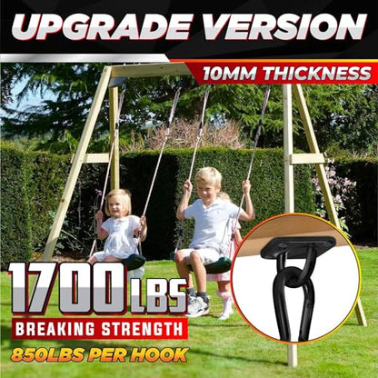1700LB M10 Stainless Steel Pad Eye Hook+10MM Snap Hook, Hammock Hanging Kit
