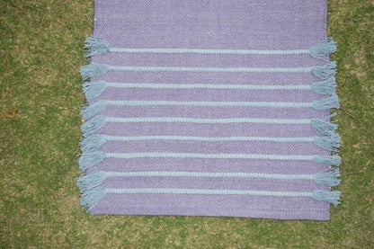 Jaipur art & Rugs Organic Cotton Yoga Mat - Eco-Friendly Hand-Woven Rug - Non Slip & Thick (24”x72”x5mm) for Everyday Fitness at Home - Comfortable Extra-Long - color: Blue-2
