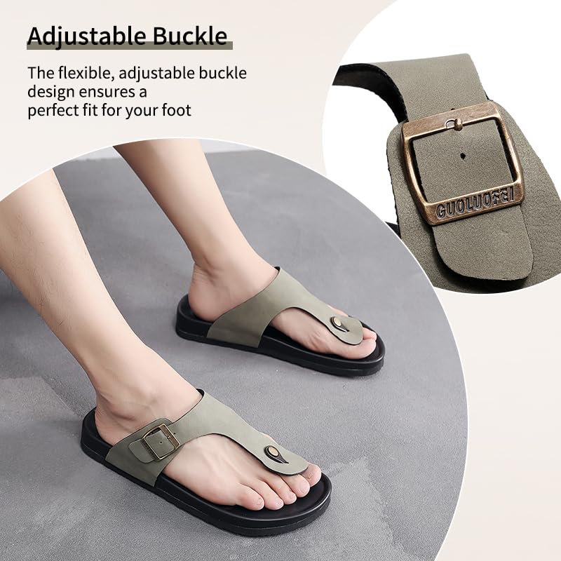 Women Arch Support Flip Flops – Adjustable - color: Yb-green, size: 8