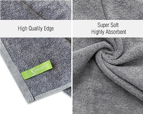12 Pack Washcloths 13" x 13" - Soft Wash Cloths for Your Face Towel, Viscose derived from Bamboo & Cotton Blend Wash Cloths for Your Body (Gray) - color: Gray