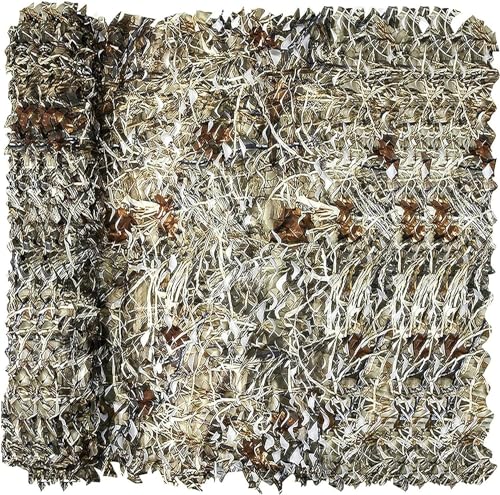 Camo Netting, Camouflage Netting, Hunting Blind Camo Net, Army Party Decorations, Sunshade Fence Nets, Lightweight, Bulk Roll, Mesh, Great for Camping, Shooting, Photograph, Car Cover, Outdoor - color: Dry Grass, size: 4.9ftx26.2ft