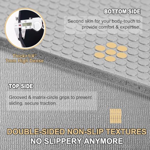 GXMMAT Extra Large Exercise Mat 16'x6'/12'x6'/10'x6'/8'x6'(7mm) - color: Grey Cool, size: 6*8 FT