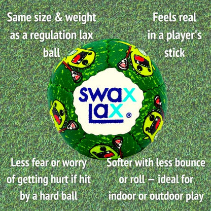 SWAX LAX Lacrosse Training Ball - Indoor Outdoor Practice Less Bounce & Rebounds - color: Rawr