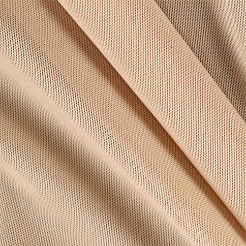 Power Mesh Fabric | 4-Way Stretch | Dancewear, Sportswear Fabric | 60" Wide | Lightweight, Sheer | 90% Nylon, 10% Spandex | for Sewing (2 Yards, Nude) - color: Nude, size: 2 Yards