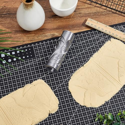 CRAFTYMELODY Hummingbird Pattern Clay Texture Roller Plastic Column Pottery Tools Rolling Pins Stamps Birds Texture Roller for Handmade Making Crafting Art DIY Projects Home Accessories
