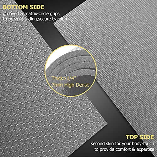 GXMMAT Large Exercise Mat 6'x4'/6'x5'/6'x6'(7mm) - color: Grey Cool, size: 6*5 FT