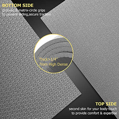 GXMMAT Large Exercise Mat 6'x4'/6'x5'/6'x6'(7mm) - color: Grey Cool, size: 6*5 FT