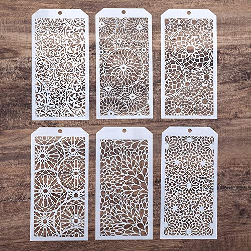 DIY Decorative Stencil Template for Scrapbooking Painting on Wall Furniture Crafts,Set of 6 (Mandala) - color: Mandala