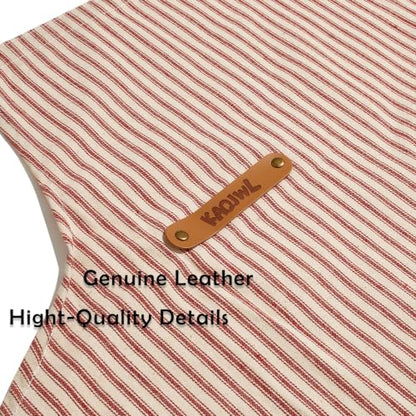 Professional Unisex Chef Apron – Cross-Back, Large Pockets, Water-Resistant Cotton Canvas - color: Brown Stripe