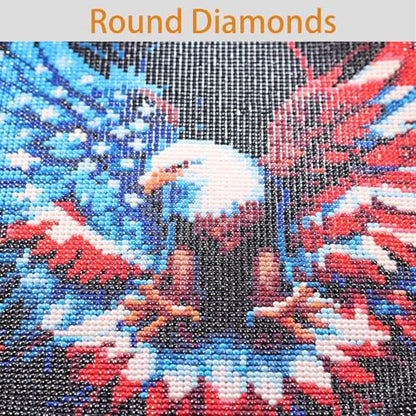 Diamond Art Painting Kits for Adults, Patriotic American Flag Bald Eagle Full Drill Diamond Dots Paintings for Beginners, Round 5D Paint with Diamonds Pictures Gem Art Painting Kits DIY Crafts - color: Patriotic Owl