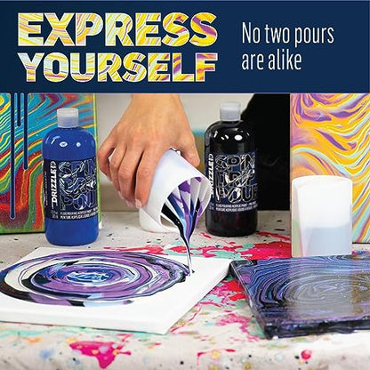 FolkArt Drizzle Opal Crush Glitter Pre-Mixed Fluid Acrylic Pouring Paint, 9 fl oz Premium Paint Perfect for Indoor & Outdoor Arts and Crafts Projects, 61838