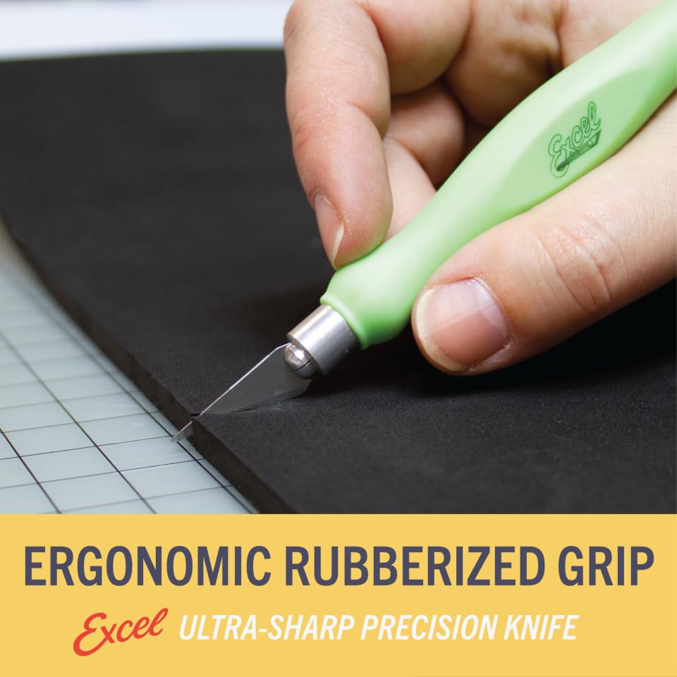 Excel Blades Fit Grip Craft Knife, #11 Blade, Rubber Grip, Pink, USA Made - color: Pink