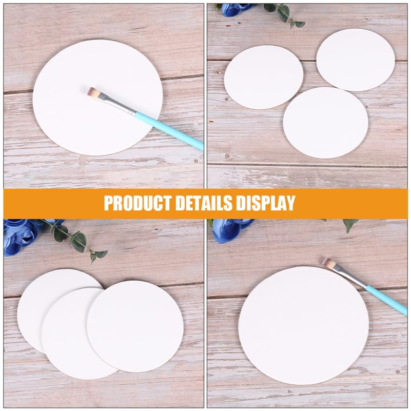 Toddmomy 8 Pack Round Blank Canvas Boards 3.93 Inch Cotton Canvas Panels for Oil Painting Acrylic Painting Watercolor Artist Boards for Kids DIY Crafts