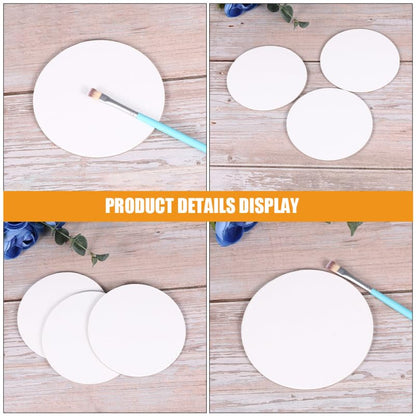 Toddmomy 8 Pack Round Blank Canvas Boards 3.93 Inch Cotton Canvas Panels for Oil Painting Acrylic Painting Watercolor Artist Boards for Kids DIY Crafts
