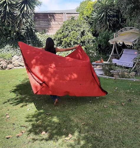 Open Road Goods Solid Color Mexican Yoga Blanket – Large Handwoven Throw for Yoga, Beach, Camping or Home – Soft and Durable Cotton Blend - color: Rust