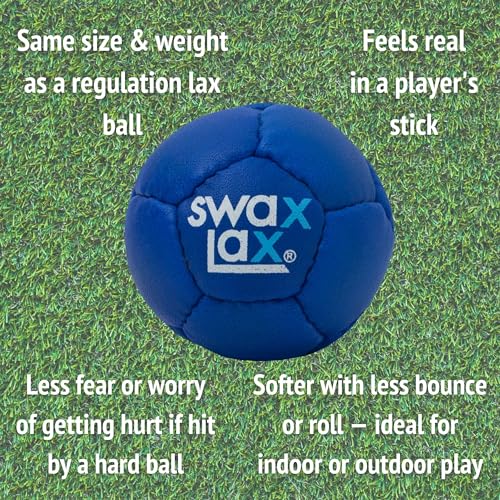 SWAX LAX Lacrosse Training Ball - Indoor Outdoor Practice Less Bounce & Rebounds - color: Deep Blue