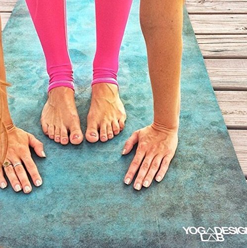 YOGA DESIGN LAB | The Combo Yoga Mat | 2-in-1 Mat+Towel | Eco Luxury | Ideal for Hot Yoga, Power, Bikram, Ashtanga, Sweat | Studio Quality | Includes Carrying Strap! - color: Aegean Green, size: 5.5mm