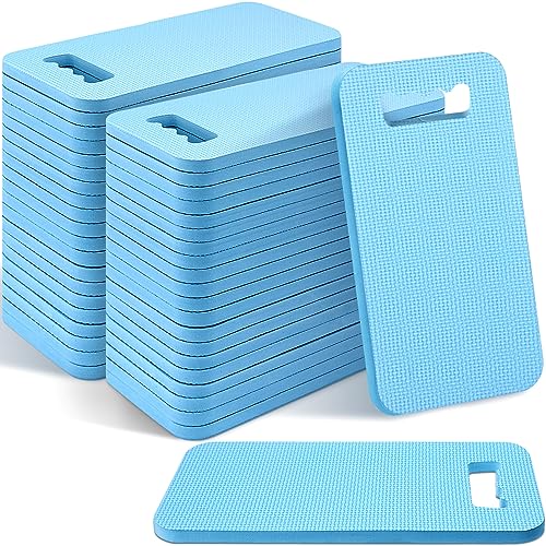 Riakrum 40 Pcs Garden Kneeling Pad Garden Knee Pad Thick Foam Knee Mat Waterproof Cushion for Kneeling Multi Functional and Church Kneeler for Praying, Baby Bath, Yoga, 15.4 x 6.7 Inch (Blue) - color: Blue