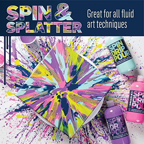 FolkArt Drizzle Pre-Mixed Acrylic Pouring Paint, Neon Pop 17.6 fl oz Premium High Gloss Finish Fluid Pouring Paint Perfect for Indoor & Outdoor Arts and Crafts Projects, 50385 - color: Neon Pop