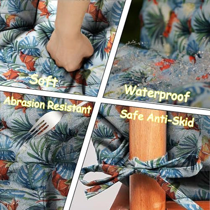 Porch Swing Cushion Three Seat Waterproof, Summer, 40 x 55in - color: Summer, size: 40 x 55in