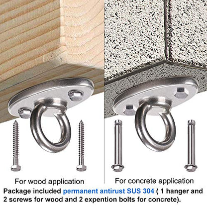 BeneLabel Wall Ceiling Mount Bracket for Suspension Strap Trainer, 2800lb Capacity, Body Weight Strength Training Systems, Aerial Yoga Swing, Resistance Band,Hammock,Battle Rope, Boxing Equipment - color: 1Pcs closed hook
