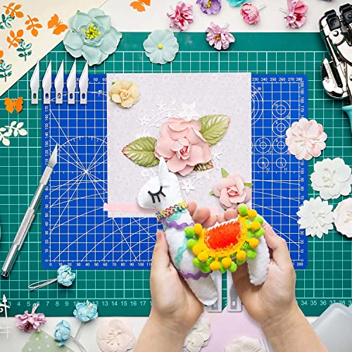 Anezus Exacto Knife Hobby Cutter with A4 Self Healing Cutting Mat Hobby Knife Set with 30 PCS Exacto Blades Precision Art Knife for Crafts Paper Scrapbooking Stencil - color: B.blue