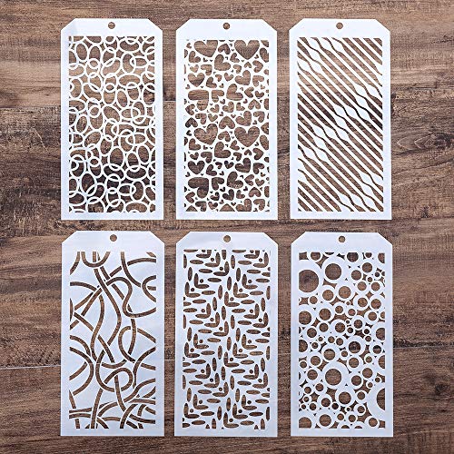 DIY Decorative Stencil Template for Scrapbooking Painting on Wall Furniture Crafts,Set of 6 (Heart) - color: Heart