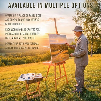 U.S. Art Supply 24" x 24" Unfinished Cradled Wood Panels for Painting, Studio 3/4" Deep (2 Pack) - Artist Depth Birch Wooden Wall Canvases - Mixed-Media Craft, Acrylic, Oil, Encaustic, Paint Pouring - size: 24" x 24", style: Square