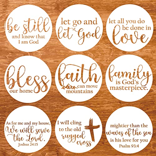 Christian Stencils for Painting on Wood 12" Stencils for Crafts Reusable | Religious Faith Stencil for Wood Sign Canvas Mats Door Hanger - style: Christian