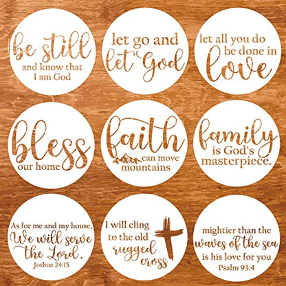 Christian Stencils for Painting on Wood 12" Stencils for Crafts Reusable | Religious Faith Stencil for Wood Sign Canvas Mats Door Hanger - style: Christian