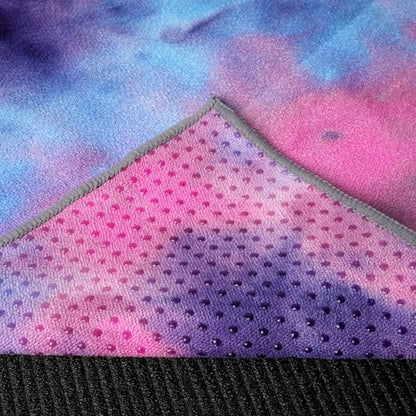 Eunzel Non Slip Hot Yoga Mat Towel with Grip Dots, 72" x 24" - color: Z- Purple & Blue/Green & Purple(2 Pack ), size: 24" x 16"