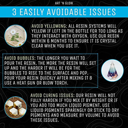 Crystal Clear Epoxy Resin 1 Gallon - Food Safe, UV Resistant, Bubble Free | Casting & coating epoxy resin for jewelry, coasters, molds, art, wood & more. Bubble-free, low odor, USA based business - size: 1 Gallon