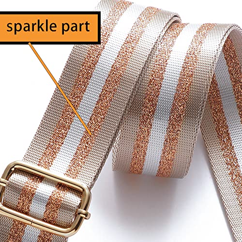 S-Jacorry Purse Strap Replacement Crossbody Wide Shoulder Strap Adjustable Canvas Straps Handbag Strap Replacement Belts - color: Gold Buckel-196