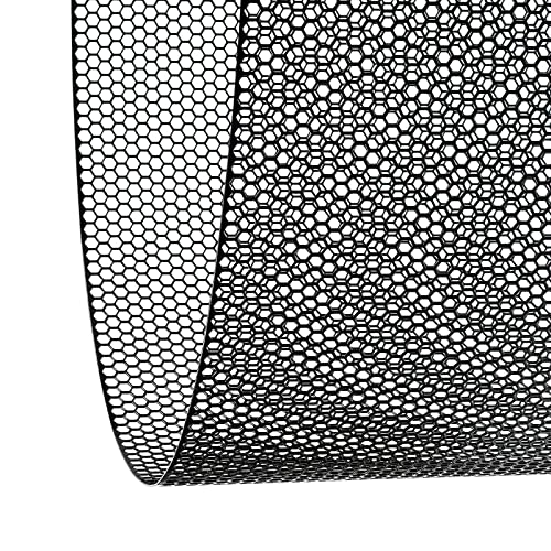 AggAuto Universal 40"x13" Car Grill Mesh Honeycomb 6mm Spacing 1mm Black | Aluminum Alloy Automotive Grille Insert Bumper, One of the Most Multifunctional Shape Grids 100x33cm - size: 6x1mm Honeycomb - Black