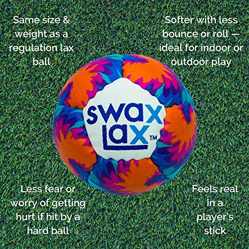 SWAX LAX Lacrosse Training Ball - Indoor Outdoor Practice Less Bounce & Rebounds - color: Maui