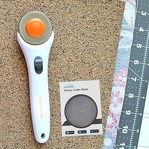 Rotary Cutter Blades 45mm 10 Pack by KISSWILL, Fits Fiskars, Olfa, Martelli, Dremel, Truecut, DAFA Rotary Cutter Replacement for Quilting Scrapbooking Sewing Arts &Crafts, Sharp and Durable - color: 45MM Round hole Blades