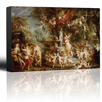wall26 - Oil Painting of Feast of Venus by Peter Paul Rubens - Baroque Style - Angels, Catholic, Christianity, Religion - Canvas Art Home Art - 12x18 inches - color: 16. Feast of Venus, size: 18"L x 12"W