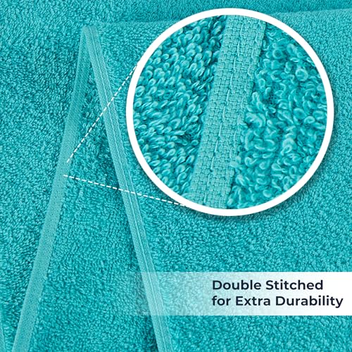 NUKURA 12’’ x 40’’, 450 GSM Sweat Towel, Extra Absorbency 100% Cotton Towel, Running, Pickleball, Gym, Neck Towel, Tennis, Camping, Turquoise - color: Turquoise