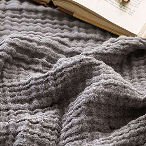 EMME Muslin Blankets for Adults Throw Blanket for Couch Breathable Gauze Soft Lightweight Airy Grey Throw XL 50" x 71" - color: 06 - Grey, size: Throw XL (50" x 71")