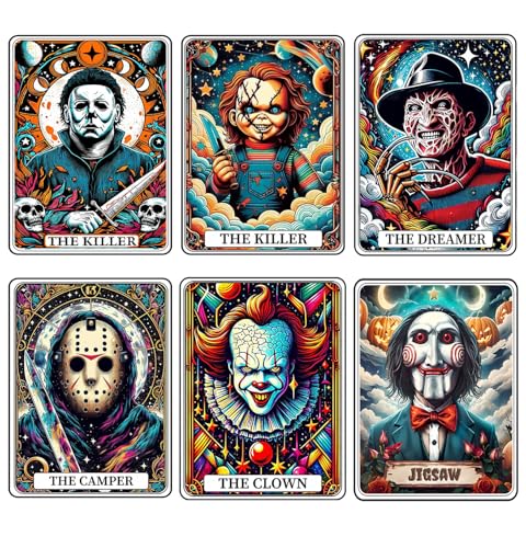 6 Pack Halloween Diamond Art Kits for Adults Diamond Painting Kit Beginner | Horror 5D DIY Funny Diamond Dots Full Drill Crafts for Gem Art Dot Art for Adults Home Wall Decor for Teens 12x16 inch - color: DP01313