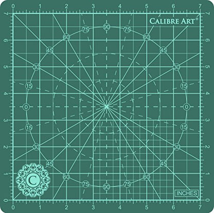 Rotating Self Healing Cutting Mat 8x8 (7" Grid), for Quilting | Great for Scrapbooking, Quilting and Paper Crafts. Smooth, Non-detachable Rotation, Warp-Proof & Odorless, EN 71-3 Certified.