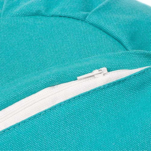 Myga Zafu Yoga Meditation Cushion with Washable Cover - Floor Cushion Pillow with Natural Buckwheat Filling - Soft Round Cotton Design for Meditating or Pranayama Exercises - color: Turquoise