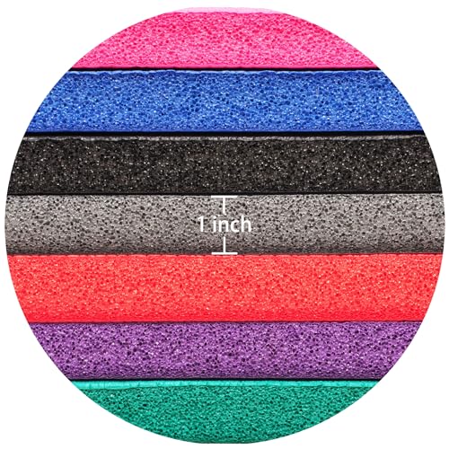 Fitvids 1-Inch Extra Thick High Density Anti-Tear Exercise Yoga Mat with Carrying Strap, Black