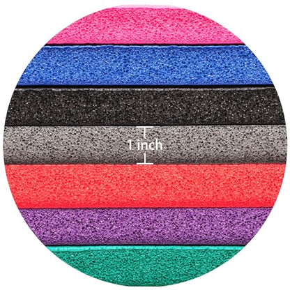 Fitvids 1-Inch Extra Thick High Density Anti-Tear Exercise Yoga Mat with Carrying Strap, Black