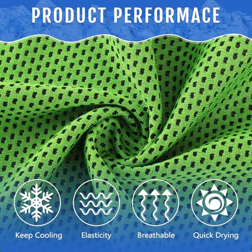 Hosuly 12 Pcs Cooling Towels for Face and Neck 12 x 40 Inch Workout Towels for Gym Fast Drying Hot Weather Sweat Rag Cold Cooling Cloth with 12 Bags Athletes Sport Yoga Golf(Mixing Colors) - color: Mixing Colors