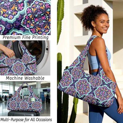 Yoga Mat Bag for Women Men Large Yoga Bag Travel - color: Purple
