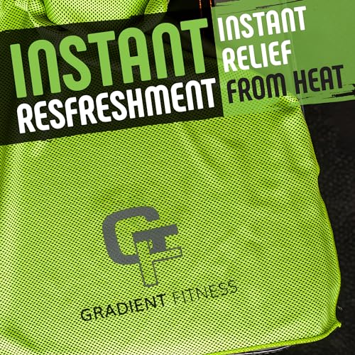 Gradient Fitness Cooling Towels (4 Pack) - Breathable Sweat Towel, Cooling Towel for Neck & Face - Neck Cooler for Quick Cool Down for Gym, Running, Golf, Yoga, Camping & Sports (Green|Grey, 4)
