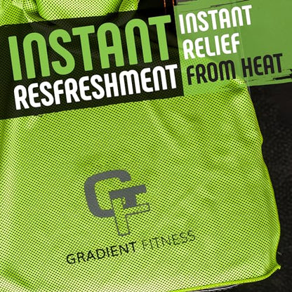 Gradient Fitness Cooling Towels (4 Pack) - Breathable Sweat Towel, Cooling Towel for Neck & Face - Neck Cooler for Quick Cool Down for Gym, Running, Golf, Yoga, Camping & Sports (Green|Grey, 4)